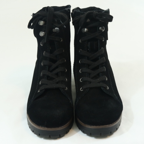 Crown Vintage Black Suede Leather Otter Combat Boots - Picture 5 of 8